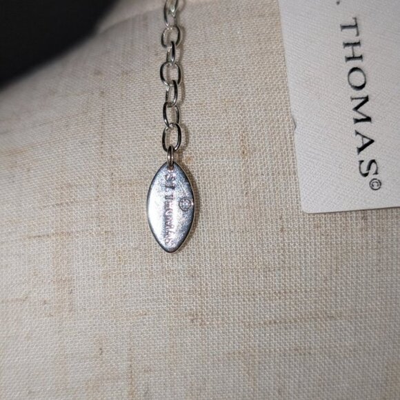 NEW St. Thomas Long Black Knotted Cord Metal Bead Double circle Pendant Necklace - Picture 5 of 5